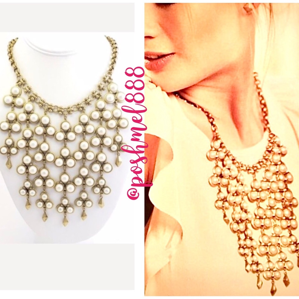 Stella & Dot | Daliah Pearl Drop Bib Necklace - Picture 2 of 15